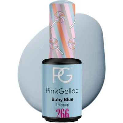 Abbildung von Pink Gellac UV Nagellack 266 Baby Blue 8 ml Shellac Blau Einfache Anwendung Gel Nail Polish für 14 Tage Salonqualität Made in Holland