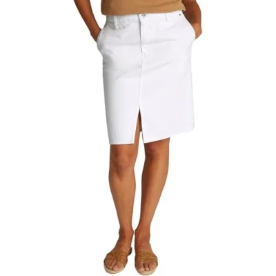 Abbildung von Tommy Hilfiger KNEE Straight Skirt Jeansrock, Damen, Größe: 38, Optic white