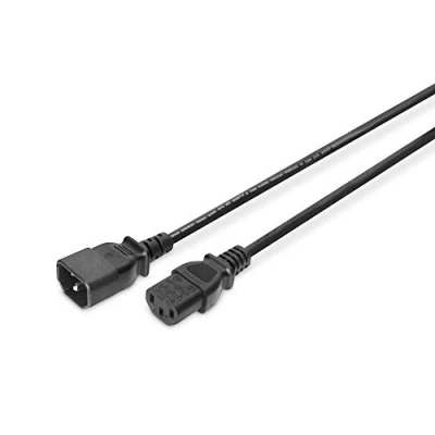 Abbildung von DIGITUS Verlängerung für Netz Anschlusskabel 1.8 m C14 auf C13 Stecker / Buchse H05VV F3G 0.75 mm²