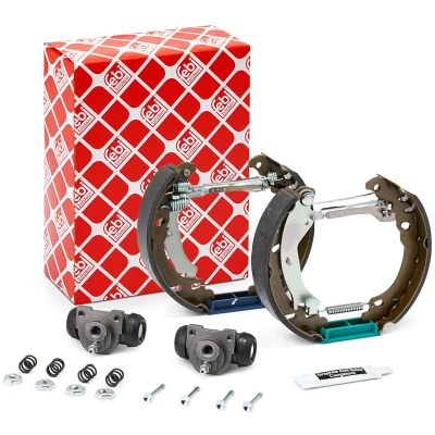 Abbildung von FEBI BILSTEIN 38746 Bremsensatz, Trommelbremse Hinterachse mit Radbremszylinder, Zubehör, Anbaumaterial FIAT: Panda II Hatchback