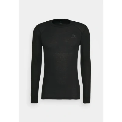 Abbildung von Odlo Herren Thermounterwäsche Active Warm Thermoshirt Skiunterwäsche Mit Rundhals Funktionsunterwäsche Langarm Shirt, Schwarz, L EU