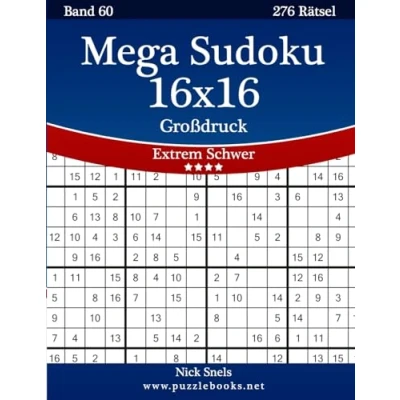 Abbildung von Mega Sudoku 16x16 Großdruck Extrem Schwer Band 60 276 Rätsel
