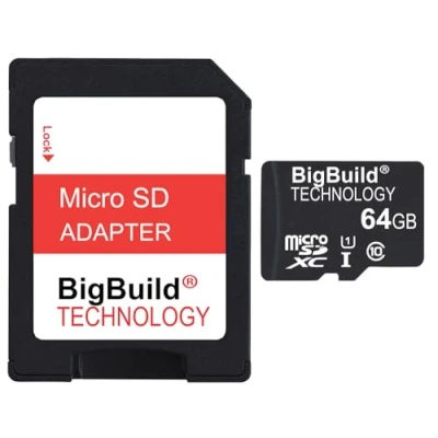 Abbildung von BigBuild Technology 64GB Ultra schnelle 80MB/s Klasse 10 MicroSD Speicherkarte für Huawei MediaPad T3 Tablet, SD Adapter ist im Lieferumfang enthalten