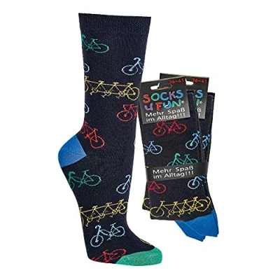 Abbildung von Damen Jungen Mädchen Socken (2 Paar) bunt 42 47 Fahrrad