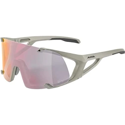 Abbildung von ALPINA HAWKEYE QV Kontrastverstärkende, Selbsttönende &amp; Beschlagfreie Sport Fahrradbrille Mit 100% UV Schutz Für Erwachsene, cool grey matt, One Size