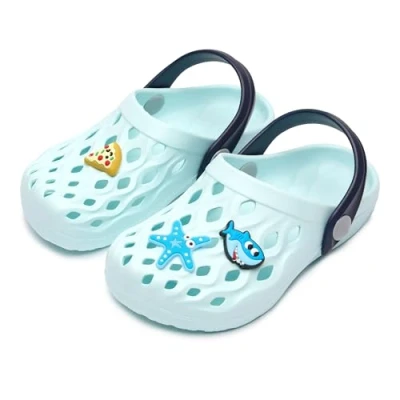 Abbildung von Ladeheid Clogs Kinder Schuhe für Mädchen und Jungen leichte Gartenclogs Gartenschuhe LA CA 15 (Lilla, 24/25 EU)