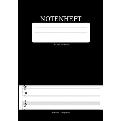 Abbildung von Notenheft Mit Notenlinien: Din A4 Lineatur 14 Für Musiker, Schüler, Komponisten Notenlinienheft 80 Seiten (40 Blatt) Und 12 Systemen Ideal Zum ... Keyboardern, Organisten Musikern