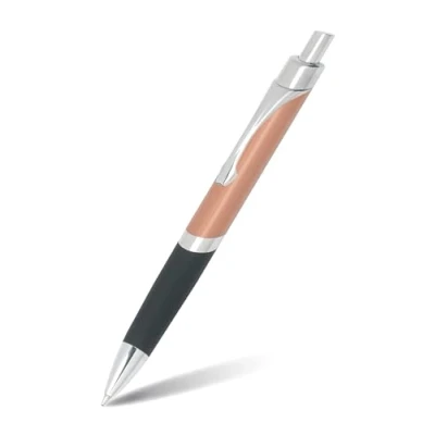 Abbildung von Online Druck Kugelschreiber Sporty Rosegold, Aluminium Kulli, auswechselbarer Mine, dokumentenecht, Schreibfarbe schwarz, Metallclip, 1 Stück