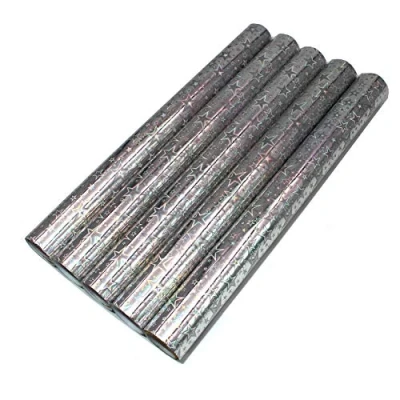 Abbildung von 5er Set Klebefolie Hologramm Selbstklebende Glitzer Dekofolie Farbig Bastelfolie Glitter Vinyl Aufkleber DIY 100cm x 33cm (Stars)