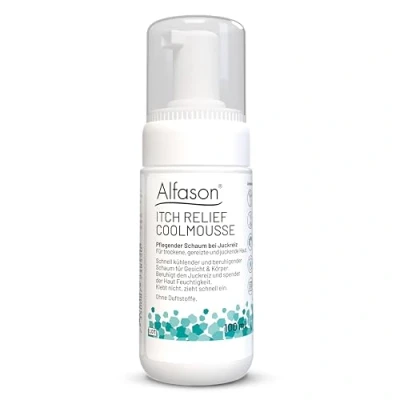 Abbildung von Alfason Itch Relief Coolmousse 100ml Für trockene, gereizte und juckende Haut. Spendet Feuchtigkeit beruhigt empfindliche Haut in 60 Sekunden