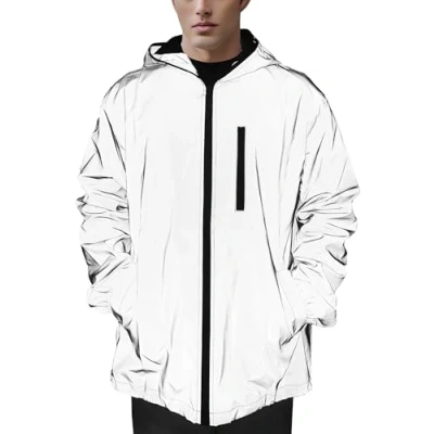 Abbildung von NewL 360 Reflektierende Herrenjacke Unisex Full Reflective Jacke Laufjacke/Atmungsaktiv/Winddicht/Wasserabweisend/Reflekierend (XL)