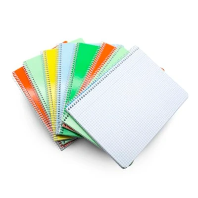 Abbildung von DOJA Barcelona Notizbuch A5 kariert Notizheft mit Softcover 8er Pack 210x148mm 80 Blätter 4x4 mm Farbige Notizbücher Ringbuch weicher Einband, Spiralblock, Zufällige Farben