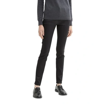 Abbildung von TOM TAILOR Damen Coated Alexa Skinny Jeans in Leder Optik, 14482 Deep Black, 27/30