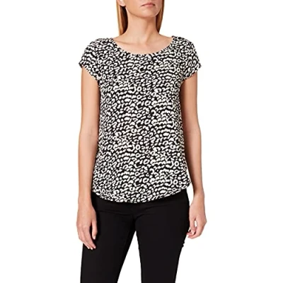 Abbildung von ONLY Damen Onlvic Aop Top Noos Wvn Bluse, Black/Aop:leo Eggnog, 36 EU