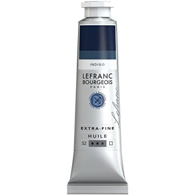 Abbildung von Lefranc Bourgeois 405087 extra feine Ölfarbe in Künstlerqualität aus hochwertigen Pigmenten, lebendige Farben, hohe Lichtechtheit, 40ml Tube Indigo