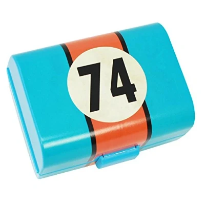 Abbildung von com four® Brotdose &quot;74&quot; im Vintage Stil für unterwegs Lunchbox mit 3 Fächern Frühstücksbox 17 x 13 10 cm (01 Stück &quot;74&quot;)