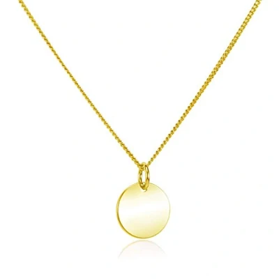 Abbildung von Materia Gold Kette mit rundem Plättchen Anhänger Damen Halskette 925 Silber vergoldet CO 27