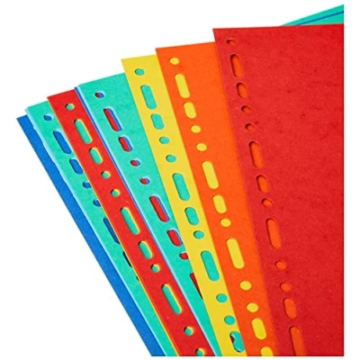 Abbildung von Exacompta 2112E Karton Register Manila in Überbreite für DIN A4 MAXI aus Recyclingkarton 12 teilig volle Höhe 24 x 29,7 cm vollfarbig 2 6 Farben zur Ablage von Prospekthüllen Blauer Engel