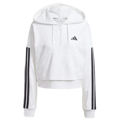 Abbildung von adidas Sportswear Essentials 3 Stripes Quarter Kapuzenpullover White black, Damen, Größe: XXS, black