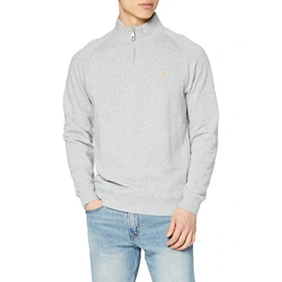 Abbildung von Farah JIM 1/4 Sweatshirt, Herren, Größe: XL, Light grey marl