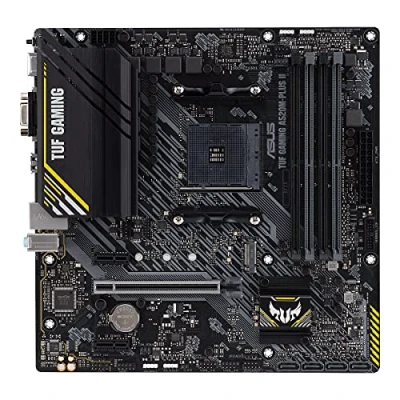 Abbildung von ASUS TUF Gaming A520M PLUS II Micro ATX Mainboard (AMD A520 Ryzen AM4 mit M.2 Unterstützung, USB 3.2 Gen.1, SATA 6 Gbit/s, Aura 2.Gen) Schwarz
