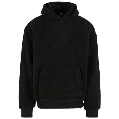 Abbildung von Urban Classics Teddy Kapuzenpullover, Herren, Größe: 4XL, Black