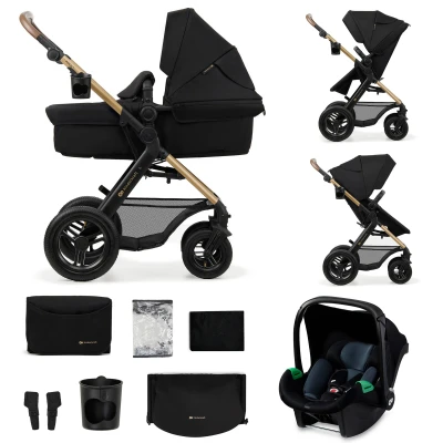 Abbildung von Kinderkraft MOOV 2 Air 3 in 1 Kombikinderwagen, Pure Black, Kinderwagen,