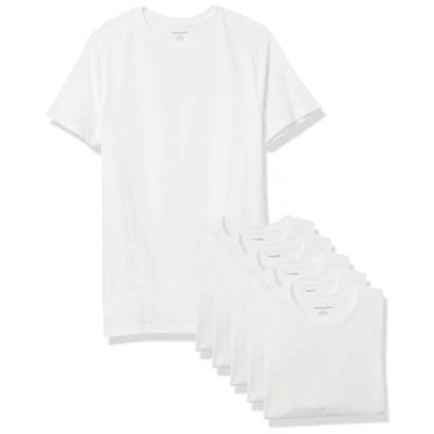 Abbildung von Amazon Essentials Herren Unterhemd mit Rundhalsausschnitt, 6er Pack, Weiß, S
