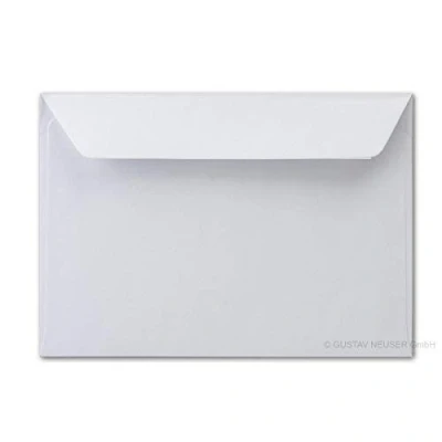 Abbildung von 100x Briefumschläge 12 x 18 cm ca DIN B6 mit Haftklebung, weiß, stabile 90 Gramm pro m², Umschläge für Grußkarten und Einladungen