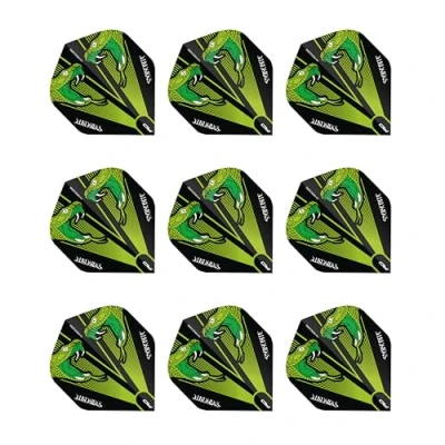 Abbildung von RED DRAGON Hardcore Peter Wright Snakebite Grün Transparent Dart Flights 3 Sätze pro Packung (9 insgesamt)
