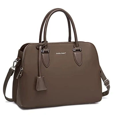 Abbildung von David Jones Damen Handtasche Henkeltasche Frau PU Leder Schultertasche Elegante Tote Shopper Tasche Umhängetasche Viele Fächer Zip Multi Taschen Alltags Mode Arbeit Stadt City Taupe Braun
