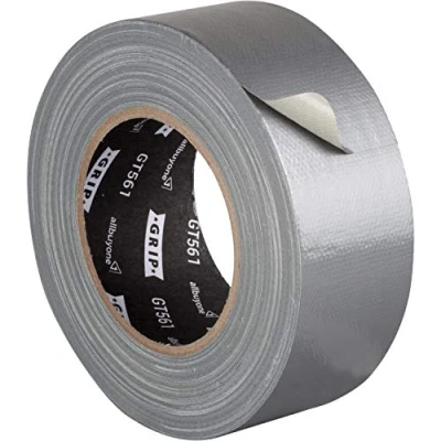 Abbildung von GRIP Eventbasics Gaffa Tape silber GT 561, 50 mm x m, gewebeverstärktes Allround Panzertape mit starker Klebkraft zum Reparieren, Abdichten, Montieren uvm.