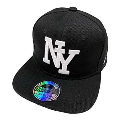 Abbildung von J26 Kids Kinder Snapback USA Cap Teenie Kappe Basecap Mütze Trucker Cappy Sport NY (NY Black White)