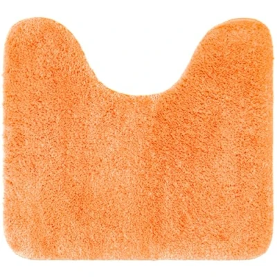 Abbildung von Brandsseller WC Vorleger 45x50 cm mit Ausschnitt aus weichem Mikrofaserstoff rutschfeste Badteppichmatte für Toilette Orange