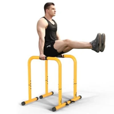 Abbildung von RELIFE REBUILD YOUR LIFE Dip Station Barren Parallettes Bar Push Up Einstellbar Einstellbare Höhe Fitness Turnhalle Ausüben Calisthenics Equipment