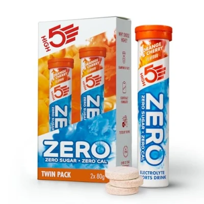 Abbildung von HIGH5 ZERO Elektrolyte Ohne Zucker Hydration Helper, Für Mehr Leistung und Wohlbefinden Potassium Calcium Magnesium Brausetabletten Orange &amp; Kirsche, 40 Tabletten (2 x 20 Stück)