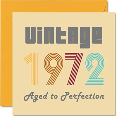 Abbildung von Geburtstagskarten zum 52. Geburtstag für Männer und Frauen Vintage 1972 Aged To Perfection 52 Lustig Sie Ihn 145 mm x Glückwunschkarten