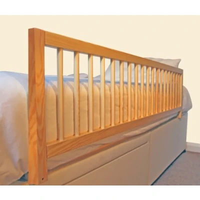 Abbildung von Safetots Extra Breiter Holzbettschutz, Natur, 38cm hoch x 140cm breit, Bettgitter, Sicheres Kinderbettgeländer, Vormontiert, Einfache Installation