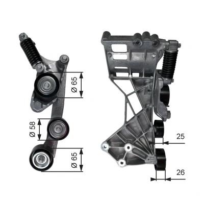 Abbildung von GATES T39136 Spannrolle FleetRunner Micro V Stretch Fit MERCEDES BENZ: A Class