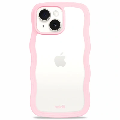 Abbildung von Holdit Wavy TPU Back Cover Durchsichtig/Rosa Apple iPhone 13/14/15
