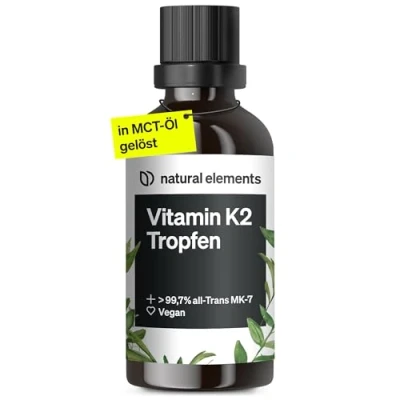 Abbildung von Vitamin K2 MK 7 200µg 50 ml all Trans Gehalt &gt;99,7% laborgeprüft, vegan, hochdosiert &amp; in Deutschland produziert