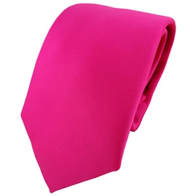 Abbildung von TigerTie Herren Krawatte Klassische 8 cm Satin in pink rosa einfarbigem Design, ideal für Geschäftstermine, festliche Anlässe und die Freizeit