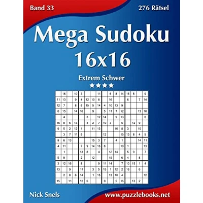 Abbildung von Mega Sudoku 16x16 Extrem Schwer Band 33 276 Rätsel