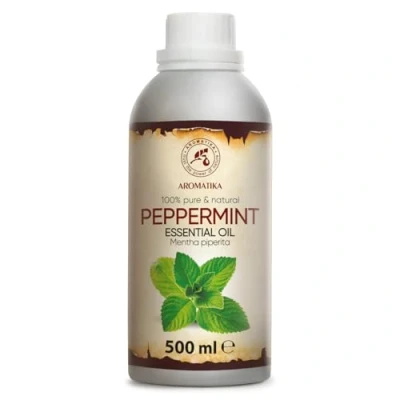 Abbildung von Ätherisches Pfefferminzöl 500ml Mentha Piperita Reines Minzöl für Guten Schlaf Aromatherapie Haare &amp; Haut Beruhigung Duftlampe Diffuser Sauna Dampfbad Aromaöl Duftöl