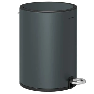 Abbildung von SONGMICS Kosmetikeimer, 3 Liter, Mülleimer Bad, kleiner Abfalleimer mit Deckel, Softclose, herausnehmbarer Inneneimer aus Kunststoff, für Badezimmer, Büro, Stahl, grüngrau LTB011G02