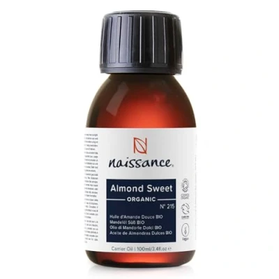 Abbildung von Naissance Süßes Mandelöl BIO (Nr. 215) 100ml Natürlich, zertifiziert, Kaltgepresst, vegan, hexanfrei, Gentechnikfrei Ideal für Massagen, Haut und Haarpflege.
