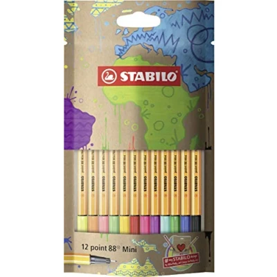 Abbildung von Fineliner STABILO point 88 Mini #mySTABILOdesign 12er Pack mit 12 verschiedenen Farben