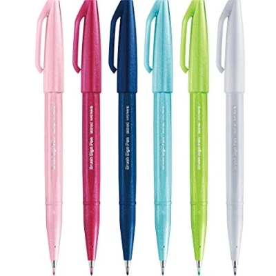 Abbildung von Pentel SES15C Pinselstift, Federtöne, 6 Stück