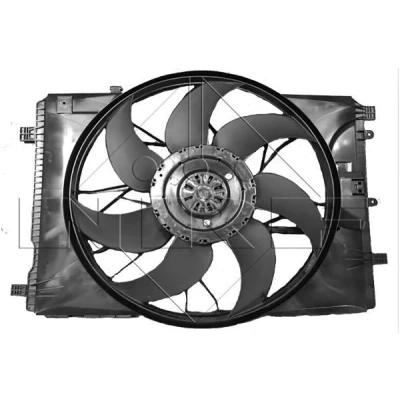 Abbildung von NRF 47847 Lüfter 481 12 400 mit Kühlerlüfterrahmen (Zarge), bürstenloser Motor MERCEDES BENZ: B Class