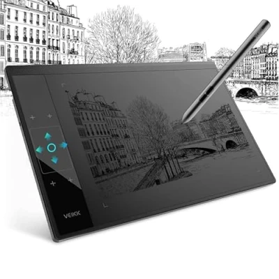 Abbildung von Grafiktablett 10x6 Zoll mit 1 Touchpad und 4 Touch Tasten, VEIKK A30 Pen Tablet 8192 Druckstufen Batterielosem Stift Kompatibel Windows/Mac OS/Android/Chrome OS/Linux